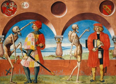 アルブレヒト・カウフの「死の舞踏」サイクルより「死、騎士、法廷人 作： Niklaus Manuel