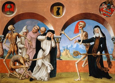 アルブレヒト・カウフの「死の舞踏」サイクルより、死、僧侶、修道院長 作： Niklaus Manuel