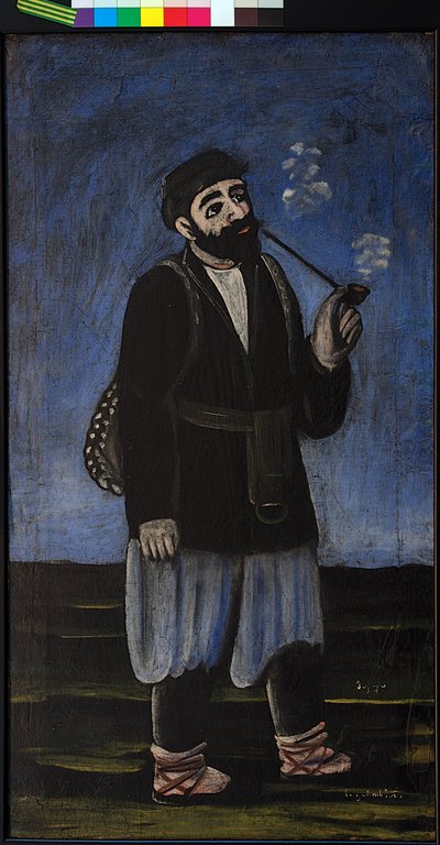 Porter Soso par Pirosmani (Pirosmashvili), Niko (1862-1918).オイルクロスに油彩、サイズ：77x42 作： Niko Pirosmanashvili