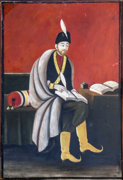 Shota Rustaveli (Rustveli) (1172-1216) par Pirosmani (Piroswmanashvili), Niko (1862-1918).厚紙に油彩、サイズ：105x72 作： Niko Pirosmanashvili