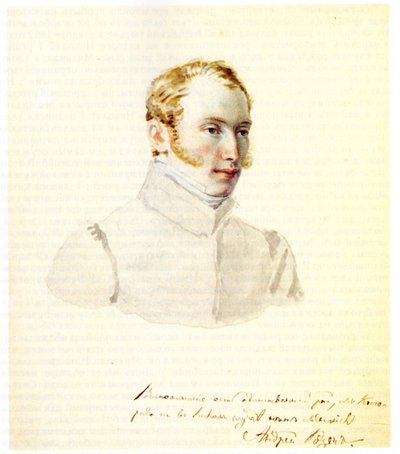 デカブリスト男爵の肖像アンドレイ・フォン・ローゼン1799-1884、1832 作： Nikolai Alexandrovich Bestuzhev