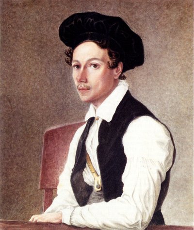 Decembrist Mikhail Alexandrovich Bestuzhev 1800-1871、1837-1839の肖像 作： Nikolai Alexandrovich Bestuzhev