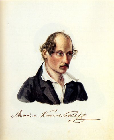 Decembrist Mikhail Kuechelbecker 1798-1859、1831の肖像 作： Nikolai Alexandrovich Bestuzhev