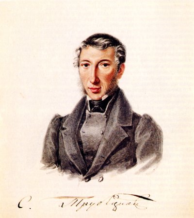 デカブリスト王子セルゲイ・ペトロヴィッチ・トルベツコイの肖像1790-1860、1839 作： Nikolai Alexandrovich Bestuzhev
