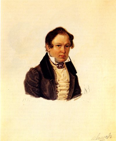 Decembrist Vasily Ivashevの肖像1797-1841、1834 作： Nikolai Alexandrovich Bestuzhev