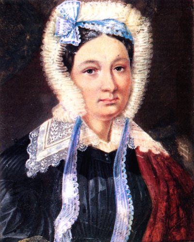 マリア・カジミロフナ・ユシュネフスカヤの肖像1790-1863、デカブリスト・アレクサンドル・ユシュネフスキーの妻、1830-1839 作： Nikolai Alexandrovich Bestuzhev