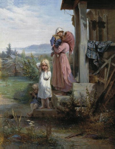村の朝、1880年代 作： Nikolai Andreyevich Koshelev