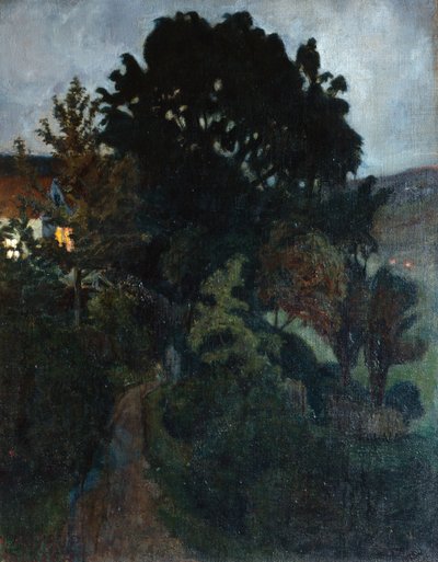 庭の秋の夕暮れ 作： Nikolai Astrup
