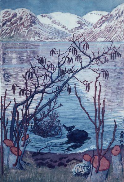 石の上の鳥 作： Nikolai Astrup