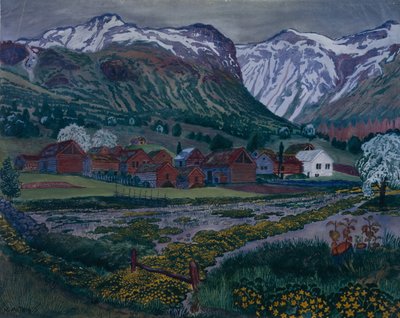 キンポウゲの夜（キャンバスに油彩） 作： Nikolai Astrup