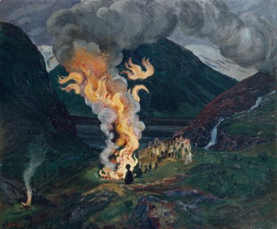 真夏の火事 作： Nikolai Astrup