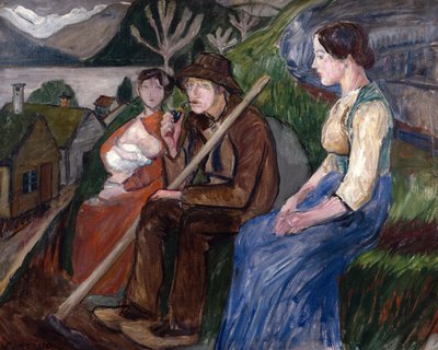 自宅での自画像（庭で） 作： Nikolai Astrup