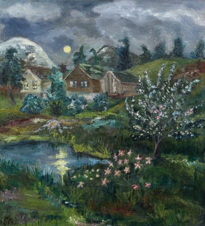 春の満月の夜 作： Nikolai Astrup