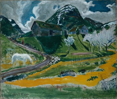 春の白馬 作： Nikolai Astrup