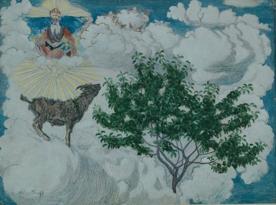 天国に来たヤギ（キャンバスに油彩） 作： Nikolai Astrup