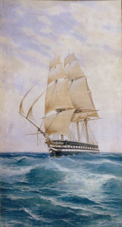 行上の船インペラトリツァ マリヤ、1890 年代 作： Nikolai Dmitryevich Prokofyev