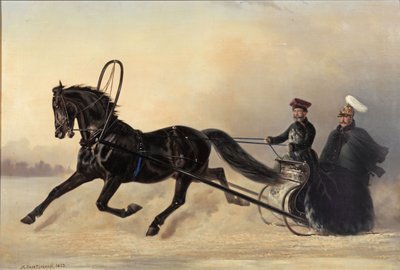 皇帝ニコライ1世、冬の遠出、1853年 作： Nikolai Egorevich Sverchkov