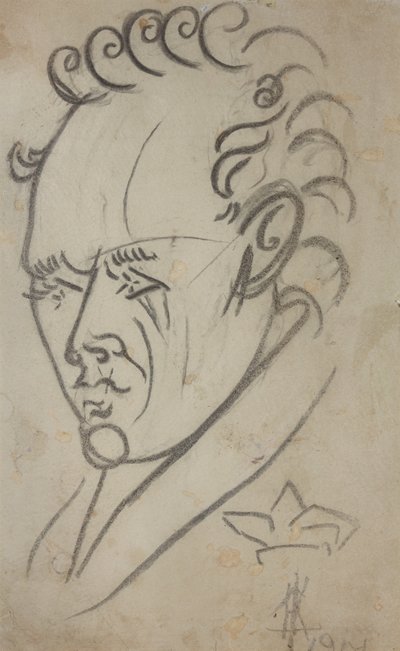 詩人ヴァシーリー・カメンスキーの肖像 1884～1961 年、1913 年。 作： Nikolai Ivanovich Kulbin