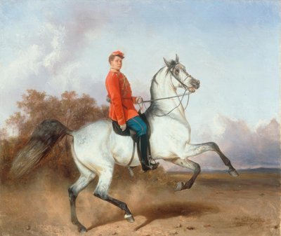 騎兵の乗馬の肖像画 作： Nikolai Jegorowitsch Swertschkow