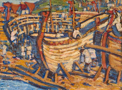船の建造。研究、1903 作： Nikolai Konstantinowitsch Roerich