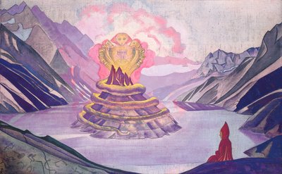 蛇のナガルジュナ征服者、1925年。 作： Nikolai Konstantinowitsch Roerich