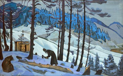 聖セルギウスザビルダー、1925年。 作： Nikolai Konstantinowitsch Roerich