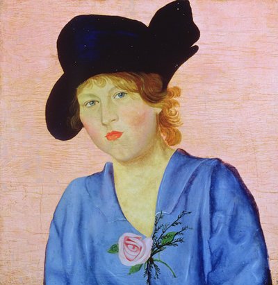 青い服の女性の肖像 作： Nikolai Nikolaevich Popov