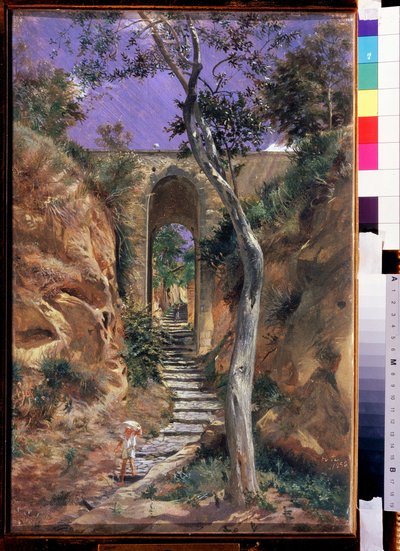 「Le pont de Vico (Corse ?)」Peinture de Nikolai Ge (Gay) (1831-1894) 1858 Dim. 45.5x30 cm State Tretyakov Gallery、モスクワ 作： Nikolai Nikolajevitch Gay