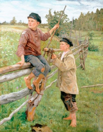 風景の中の男の子 作： Nikolai P. Bogdanow Bjelski