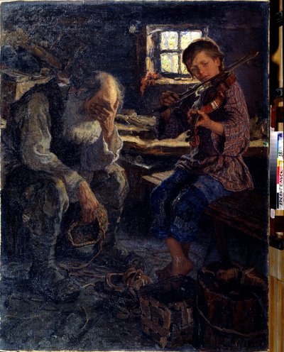 才能（才能）。 Peinture de Nikolai Petrovich Bogdanov Belsky (Bogdanov-Belsky) (Bogdanov Belsky) (Bogdanov-Belsky) (1868-1945)。 ユイル サー トワル 作： Nikolai Petrovich Bogdanov Belsky