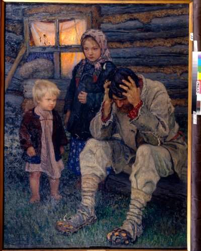 Deuil - Bogdanov-Belsky, Nikolai Petrovich (1868-1945) Mourning 油彩・キャンバス 1909年 スミー地方美術館 141x106 作： Nikolai Petrovich Bogdanov Belsky