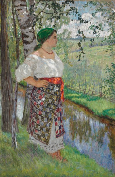 小川の農民の女性 作： Nikolai Petrovich Bogdanov Belsky