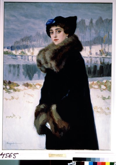 Portrait de la ballerina Lyudmila Mesaksudi Barash (バレエ ダンサー Lyudmila Mesaksudi Barash の肖像)。 Peinture de Nikolai Petrovich Bogdanov Belsky (Bogdanov-Belsky) (Bogdanov Belski) (Bogdanov-Belski) (1868-1945)。 テンペラ・シュル・トワル 作： Nikolai Petrovich Bogdanov Belsky