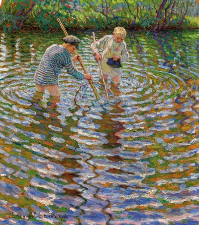 ザリガニを釣る少年たち 作： Nikolai Petrovich Bogdanov Belsky