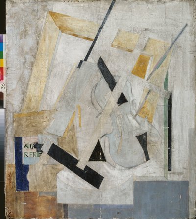 ヴァイオリンのある静物 - ヴァイオリンのある静物, c.1910 (キャンバスに油彩) 作： Nikolai Petrovich Prusakov