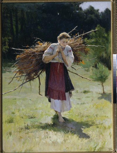 森から - ニコライ・コルニロヴィッチ・ピモネンコ（1862-1912）の絵画、キャンバスに油彩 作： Nikolai Pimonenko