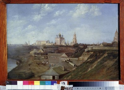 リャザン (ロシア) の城塞の眺め。 (リャザンのシタデルの眺め)。 Nikolai Stepanovich Ivanov (1816-1891) による絵画、キャンバスに油彩、1840 年頃、19 世紀のロシアの風景画。 State Regional I.Pozhalostin Art Museum、リャザン (ロシア)。 作： Nikolai Stepanovich Ivanov