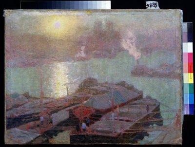 パリのセーヌ川（パリのセーヌ川）。 Nikolai Vasilyevich Dosekin (1863-1935) の絵画。 キャンバスに油彩、48.2 x 63.7 cm 作： Nikolai Vasilyevich Dosekin