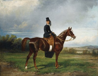 Seymourina Poirsonの乗馬ポートレート、カスバートソン、1863 作： Nikolai Yegorovich Sverchkov