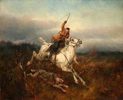 オオカミの狩猟、1870 作： Nikolai Yegorovich Sverchkov