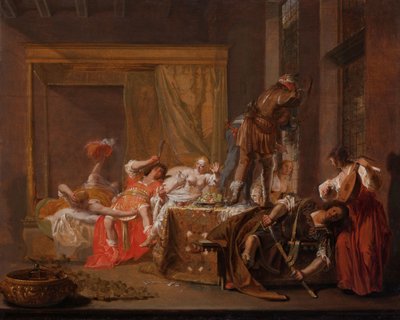 メッサリーナとガイウス・シリウスの結婚式の場面」1645年から1650年頃（パネルに油彩 作： Nikolaus Knüpfer