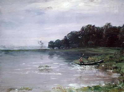 ボートのある風景、夕方 作： Nikolay Nikanorovich Dubovskoy