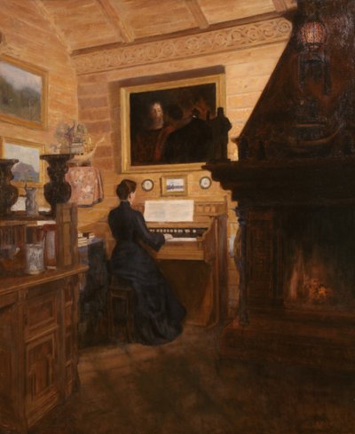 チェンバロのそばの女性 作： Nils Dahl Alstrup