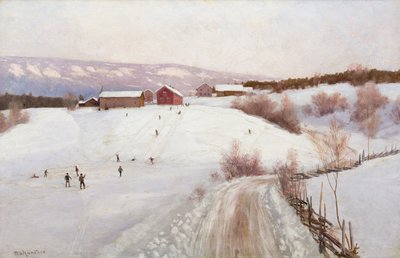 ノルウェーの冬（キャンバスに油彩） 作： Nils Hansteen