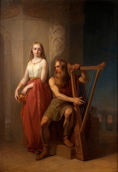イドゥンとブラギ、1846年 作： Nils Jakob Blommér