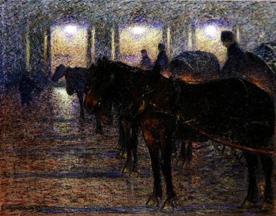オペラハウス前の馬車（ストックホルム 作： Nils Kreuger