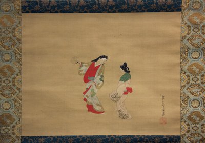 女性とアテンダント、18世紀。 作： Nishikawa Sukenobu