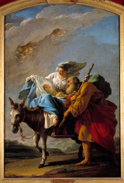 エジプトへの飛行。クリスマス・ハレ（1711-1781）の絵画 作： Noel Halle