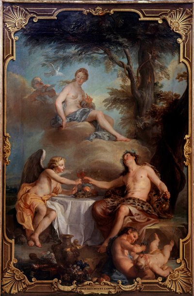ヴィーナス、バッカス、そして愛。ニコラ・コイペル（1690-1734）の絵画 作： Noel Nicholas Coypel