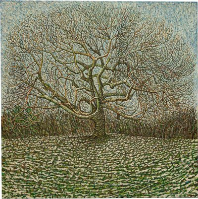 去年の冬の木、2023年（リネンに油彩） 作： Noel Paine